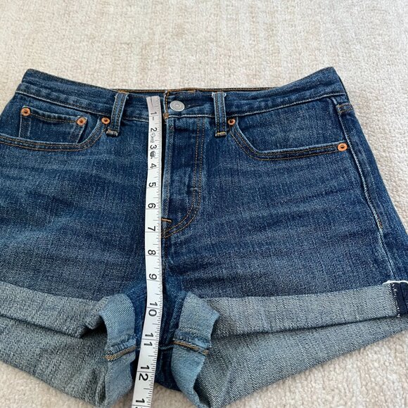 Levi’s White Oak Cone Denim High Rise Button Fly Blue Jeans Denim Shorts 28 - Picture 6 of 10